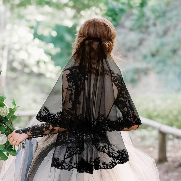 Women Mesh Veil Black Bridal Birdcage Short Wedding Face Veil with Clip